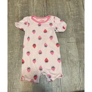 Cat & Jack Baby Girl 12M Pink Strawberry Print Onesie Romper New